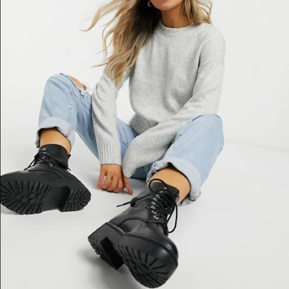 Gray Metallic Collar Sweater